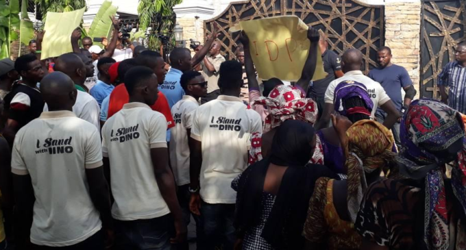 Protesters storm Melaye’s residence as DSS denies senators access to their colleague