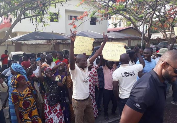 Image result for Protesters storm Melayeâ€™s residence as DSS denies senators access to their colleague