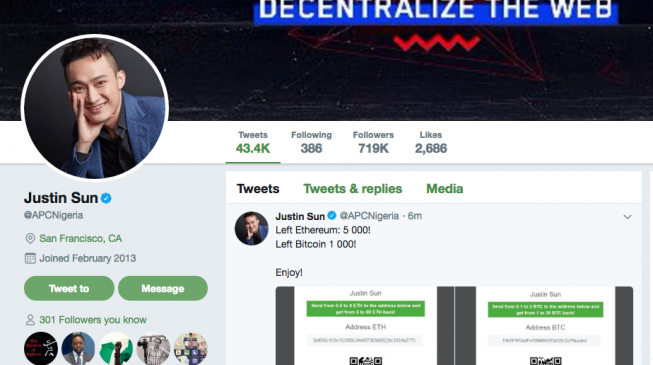 Hacked? APC Nigeria Twitter account currently trading bitcoin