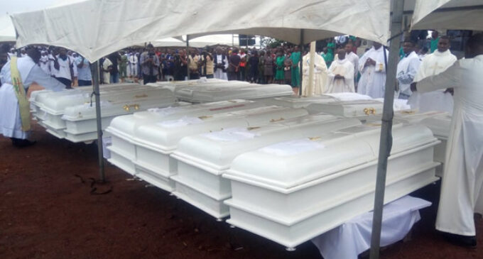 PHOTOS: Bishops flood Benue for burial of Catholic priests