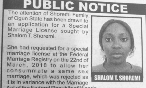Nigerian family disowns daughter seeking same-sex marriage