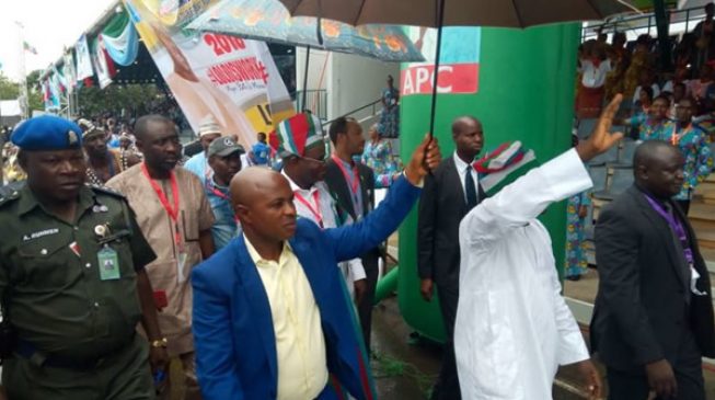 Rain delays APC convention but delegates troop in
