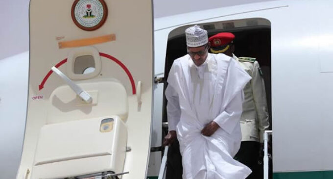PHOTOS: Buhari arrives Mauritania for AU assembly