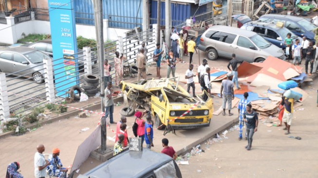 Three killed as plywood falls on commercial buses at Ojuelegba (updated)