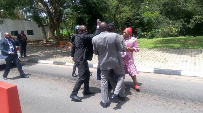 Security operatives assault Ezekwesili at Aso Rock gate