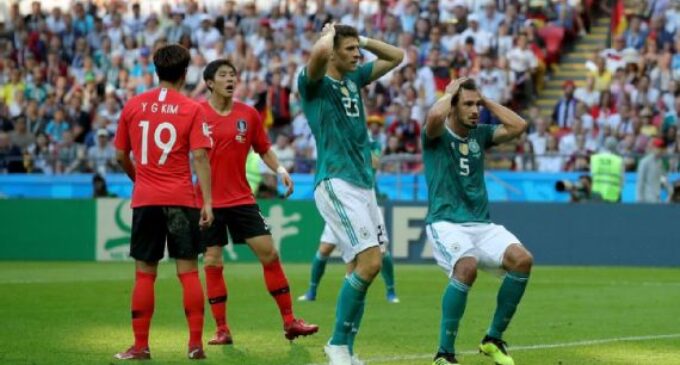 Champions Germany crash out of World Cup