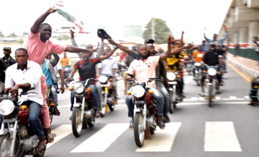 PHOTOS: Bike riders celebrate Fayemi’s victory