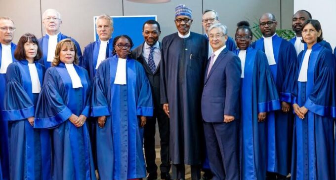 PHOTOS: Buhari meets judges at ICC