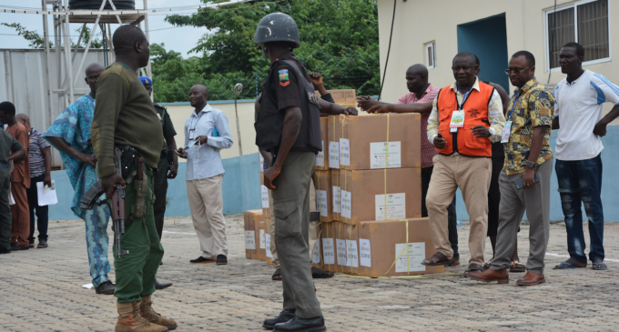 PHOTOS: INEC moves election materials from CBN to Ekiti LGAs