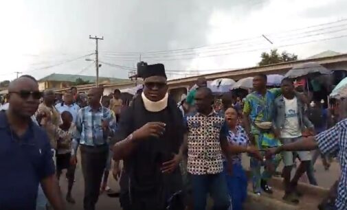 VIDEO: Fayose makes first public appearance after guber poll