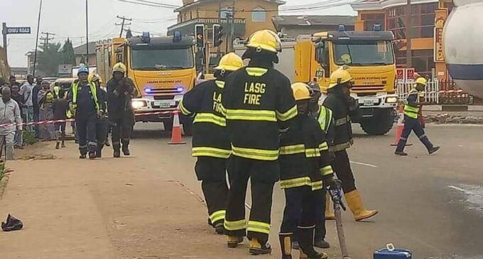 Tanker spills diesel on road in Lagos