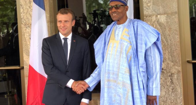 Buhari hosts Macron at Aso Rock