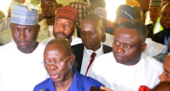 Oshiomhole begs APC governors to implement N30,000 minimum wage
