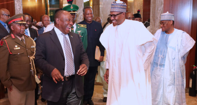 PHOTOS: Buhari hosts South African president at Aso Rock