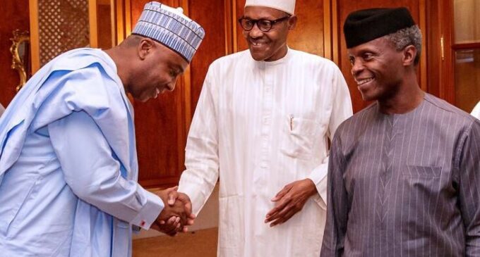 Buhari meets Saraki, four APC governors at Aso Rock