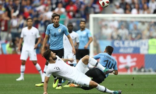 PHOTOS: France edge Uruguay out of World Cup