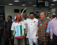 ‘Some of them took tramadol’, ‘Ben Bruce believes in lies’  – Akpabio tackles PDP lawmakers at APC rally