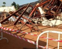 Tragedy averted at Stephen Keshi Stadium as water tank collapses