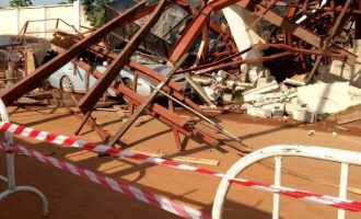 Tragedy averted at Stephen Keshi Stadium as water tank collapses