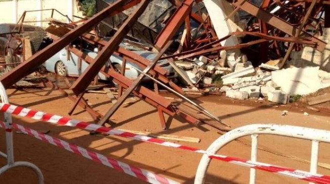 Tragedy averted at Stephen Keshi Stadium as water tank collapses