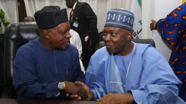 Image result for â€˜Please, accept us from the bottom of your heartsâ€™ â€” Saraki begs PDP leaders
