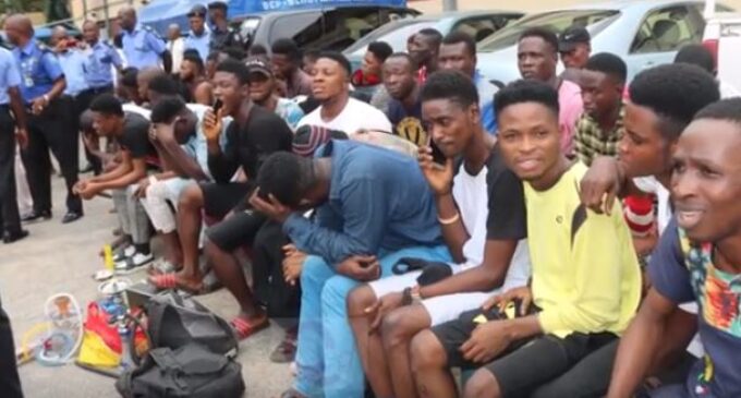 VIDEO: Police parade 57 ‘homosexuals’ arrested in Lagos