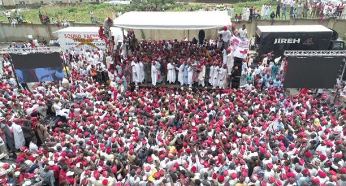 PHOTOS: Massive crowd as Kwankwaso declares for president