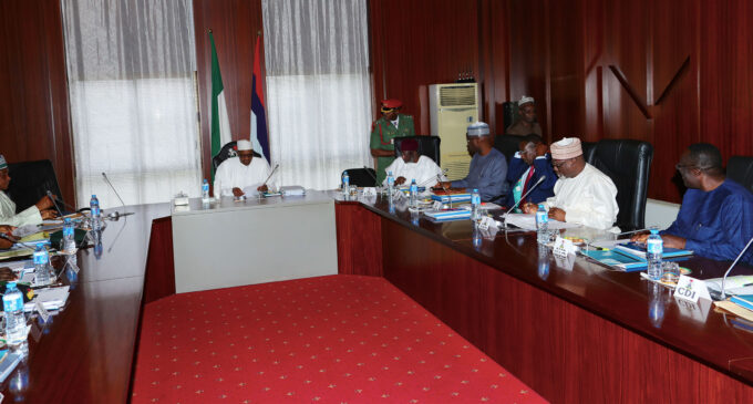PHOTOS: Buhari summons service chiefs to Aso Rock