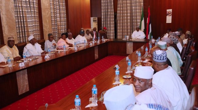 PHOTOS: Buhari holds first meeting with APC senators after Saraki’s exit