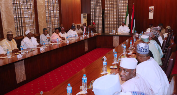 PHOTOS: Buhari holds first meeting with APC senators after Saraki’s exit