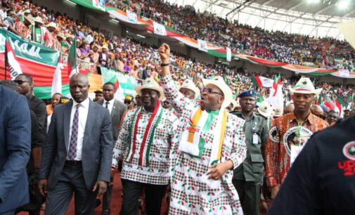 PHOTOS: Massive crowd as Akwa Ibom governor declares for second term