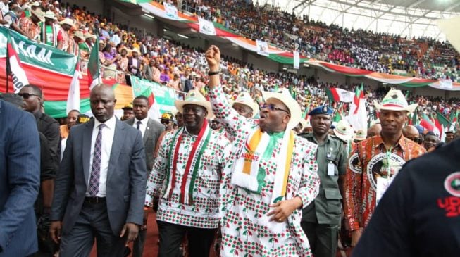 PHOTOS: Massive crowd as Akwa Ibom governor declares for second term