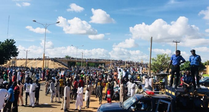 PHOTOS: Massive crowd as Wamakko tests APC’s popularity in Sokoto