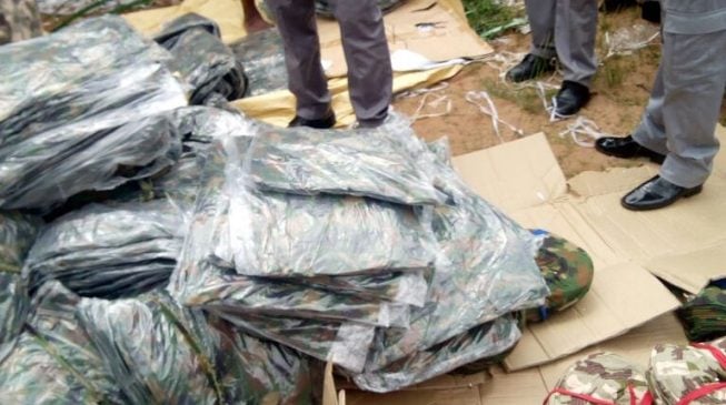 Again, customs intercepts container laden with military uniforms