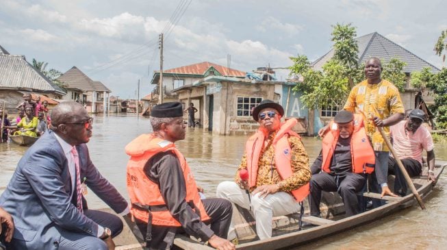 Image result for Osinbajo visits flood ravaged communities in Anambra