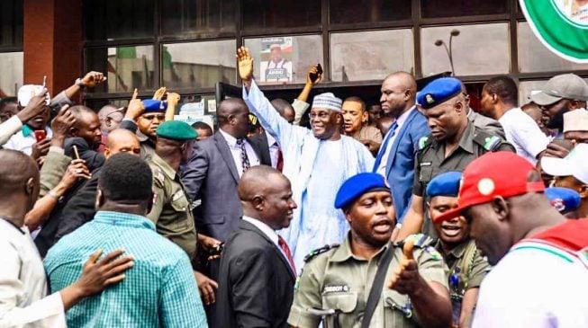 Gunshots at PDP secretariat as Atiku submits nomination form