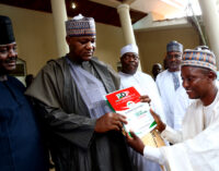 ‘Dump APC now’ — Dogara’s constituents present PDP nomination form to him