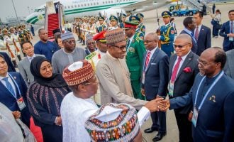PHOTOS: Buhari arrives Beijing for China-Africa summit