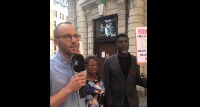 VIDEO: Protesters storm Nigeria’s high commission in London for Leah Sharibu