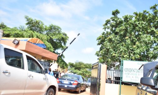 PHOTOS: Security beefed up at Osun INEC office