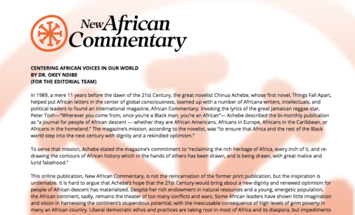 New African Commentary to go live on Nov 16  