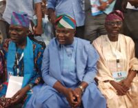 Tongues wagging as Ambode, Sanwo-Olu walk into APC convention side by side