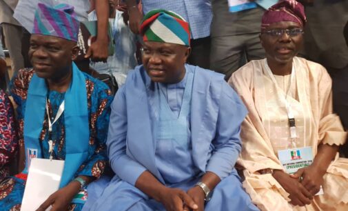 Tongues wagging as Ambode, Sanwo-Olu walk into APC convention side by side