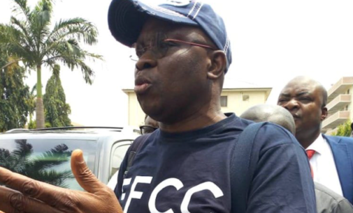VIDEO: Wike, Fani-Kayode tag along as Fayose submits himself to EFCC