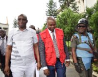 PHOTOS: Fayose arrives court ahead of his trial