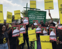 PHOTOS: Activists march to Saudi embassy in Abuja over Khashoggi’s death
