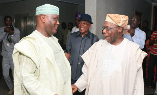 Atiku storms Obasanjo’s residence with PDP leaders