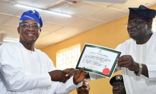 Oyetola receives certificate of return from INEC, promises to be people-friendly