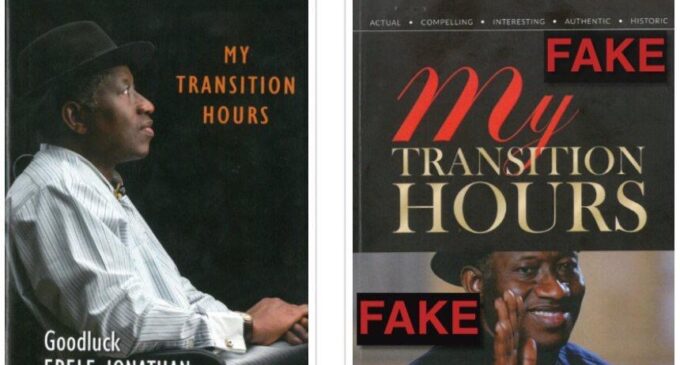 Jonathan raises the alarm on fake e-version of ‘My Transition Hours’