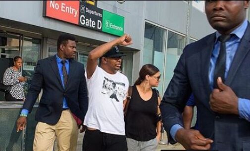 PHOTOS: Bobby Brown lands in Lagos for Flytime Music Festival